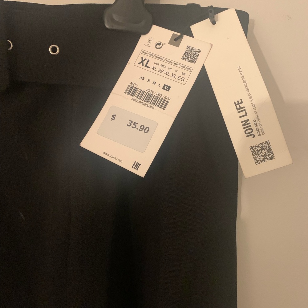 Zara black meter mini skirt NWT